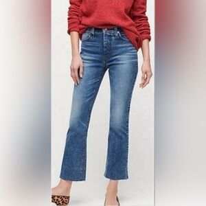 J.Crew Denim Billie Demi Boot High Rise Raw Hem Cropped Jean Size 29